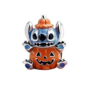 Disney S925 Sterling Silver, Blue & Orange Enamel STITCH Halloween Charm - NWT